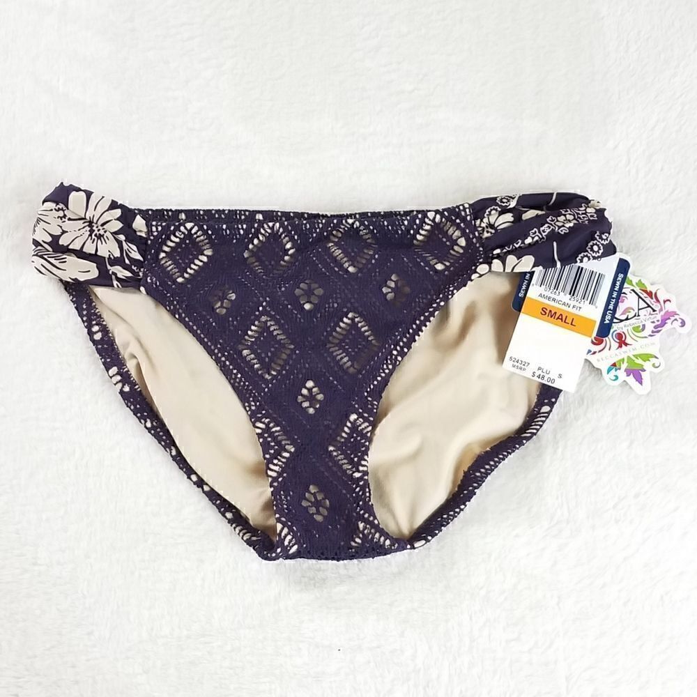 Becca by Rebecca Virtue Purple Lace American Fit Swim Bottoms